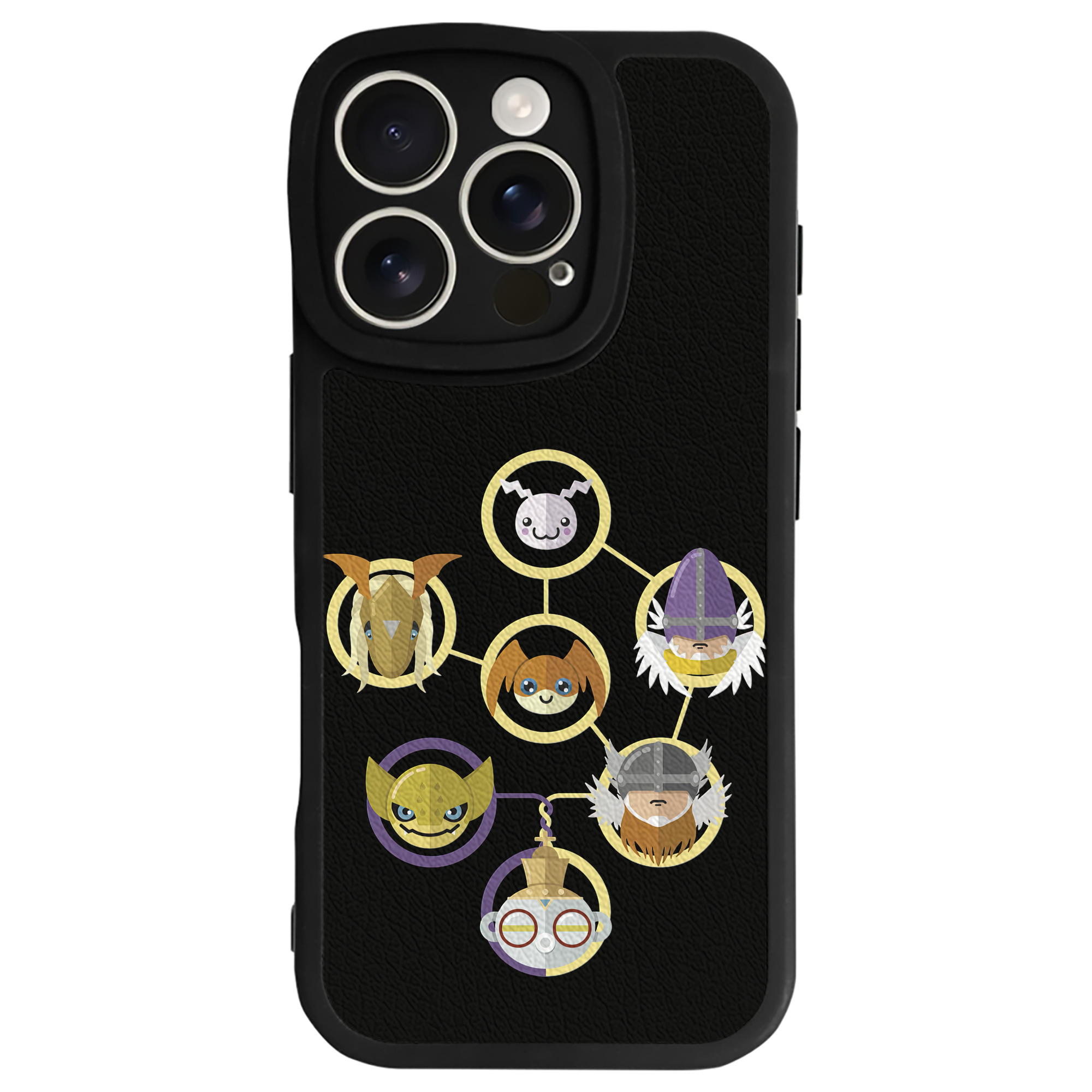 （画像用） Digimon デジタルモンスター/デジモン 【iPhone 16シリーズ対応】シリコンスマホケース（レザー調） 材質：シリコン